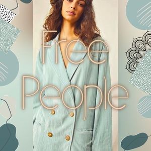 Free People Daria Crushed Velvet Trench Coat/Blazer